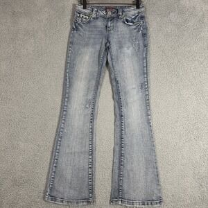 Vintage Bongo Jeans Women's Size 3 Blue High Waisted Flare Leg Y2K 90s
